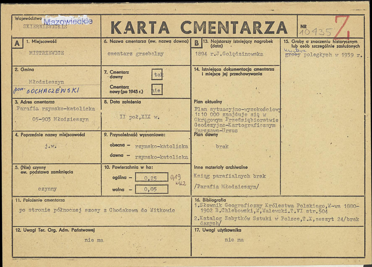 Karta cmentarza, skan nr 1