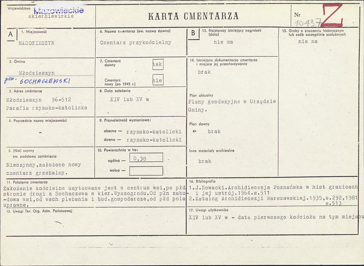 Karta cmentarza, skan nr 1