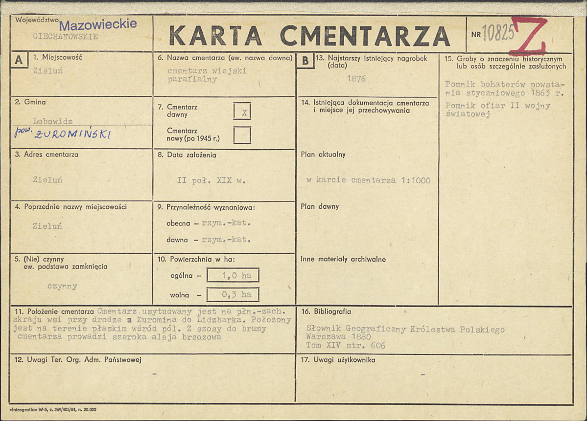 Karta cmentarza, skan nr 1