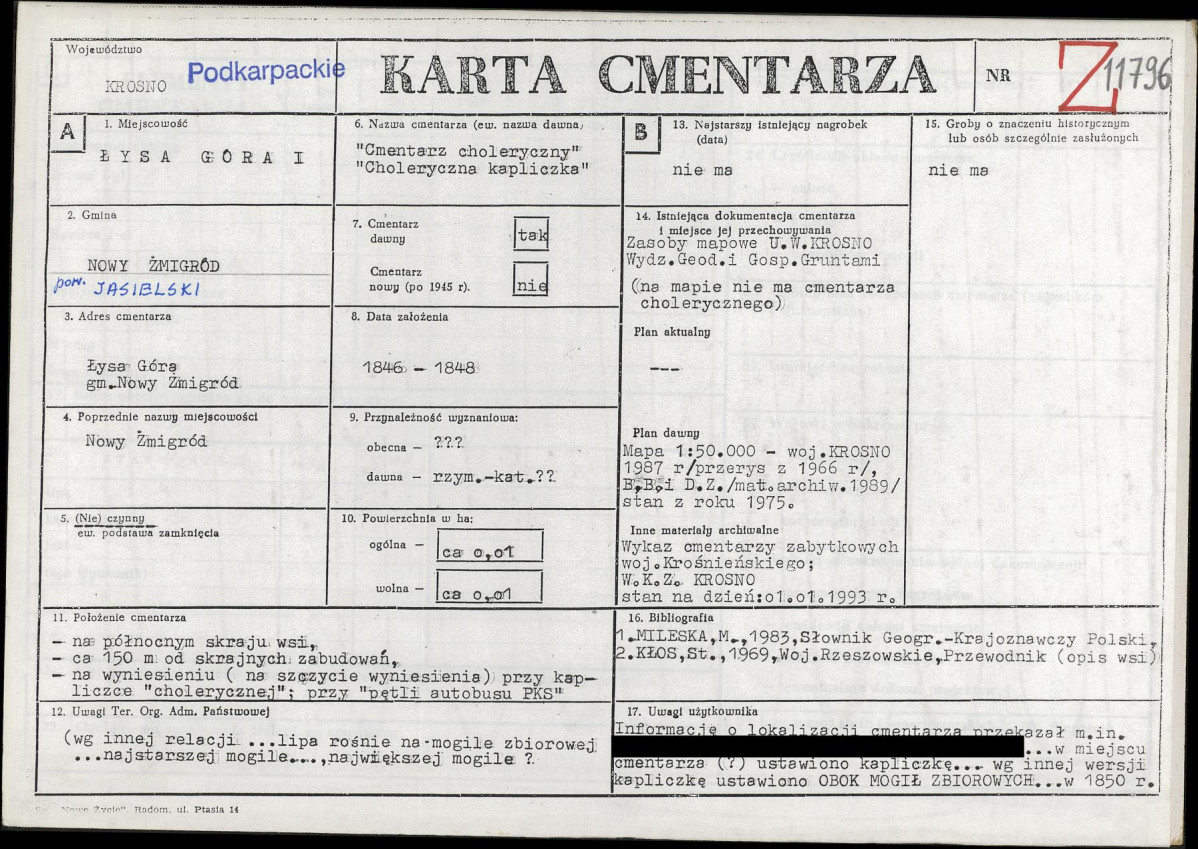 KC - Karta cmentarza, skan nr 1