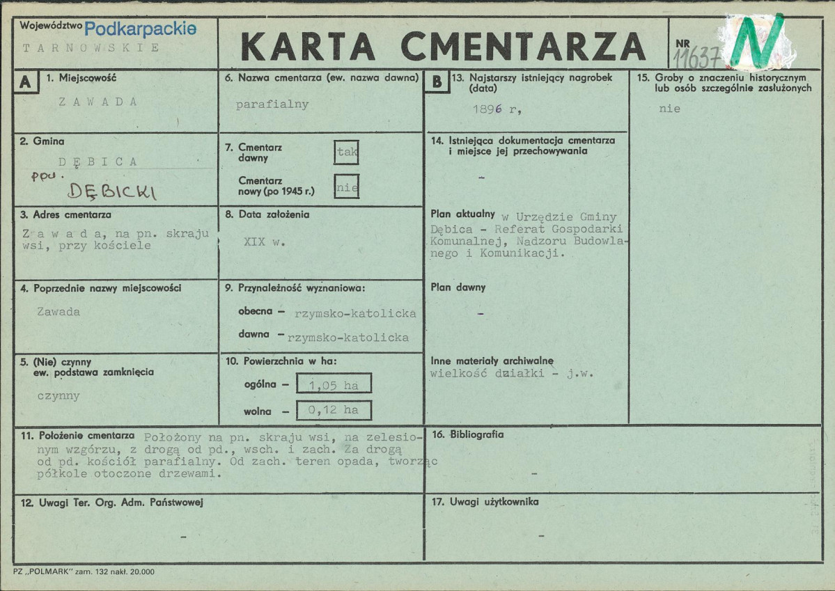 Karta cmentarza, skan nr 1