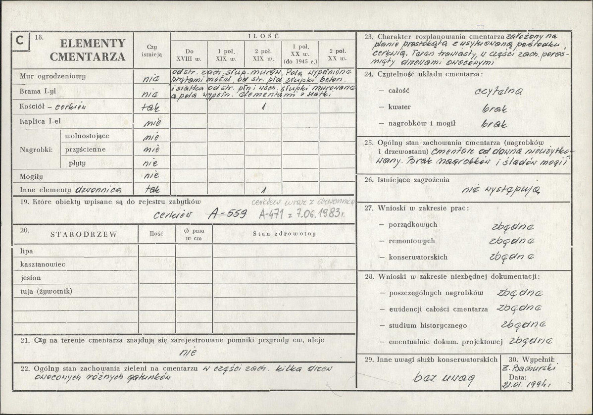 Karta cmentarza, skan nr 2