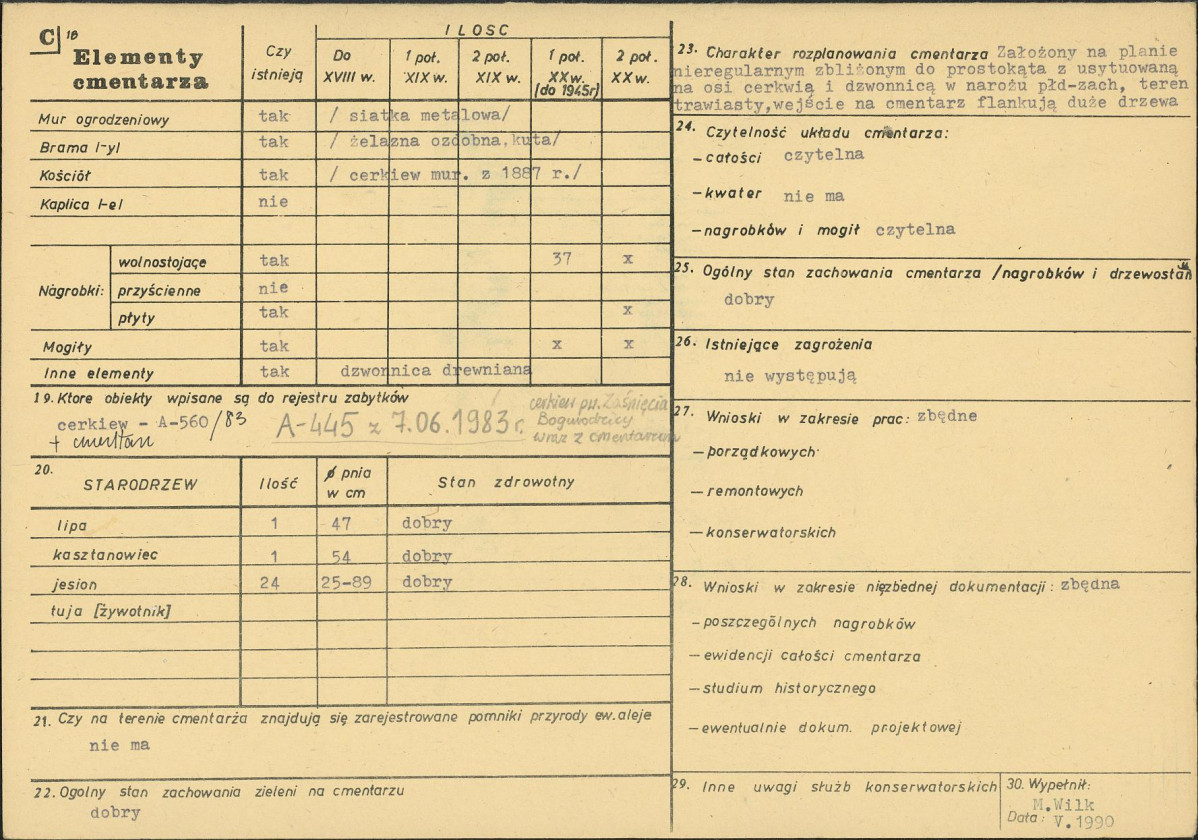Karta cmentarza, skan nr 2