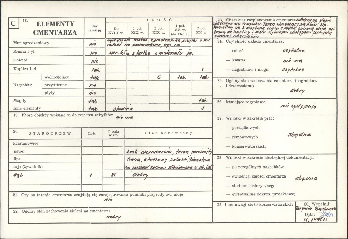 Karta cmentarza, skan nr 2