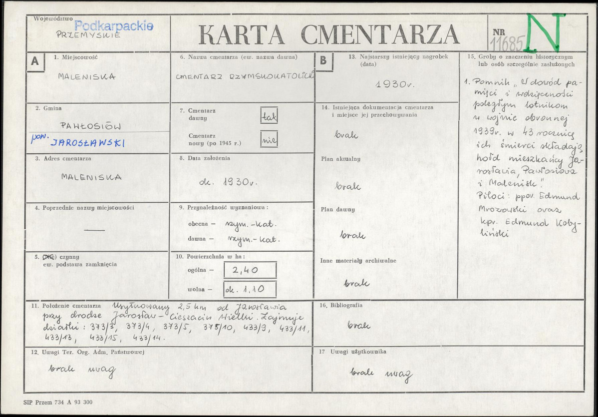 Karta cmentarza, skan nr 1