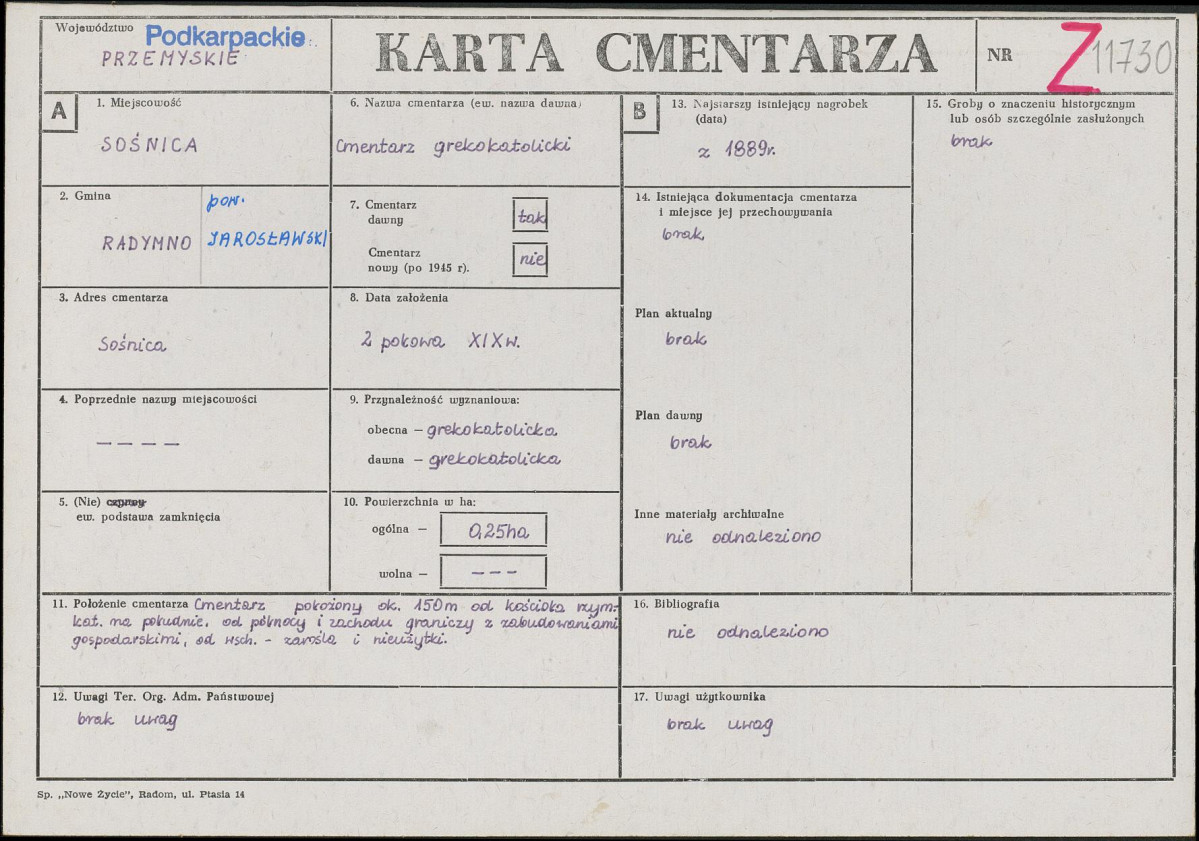 Karta cmentarza, skan nr 1