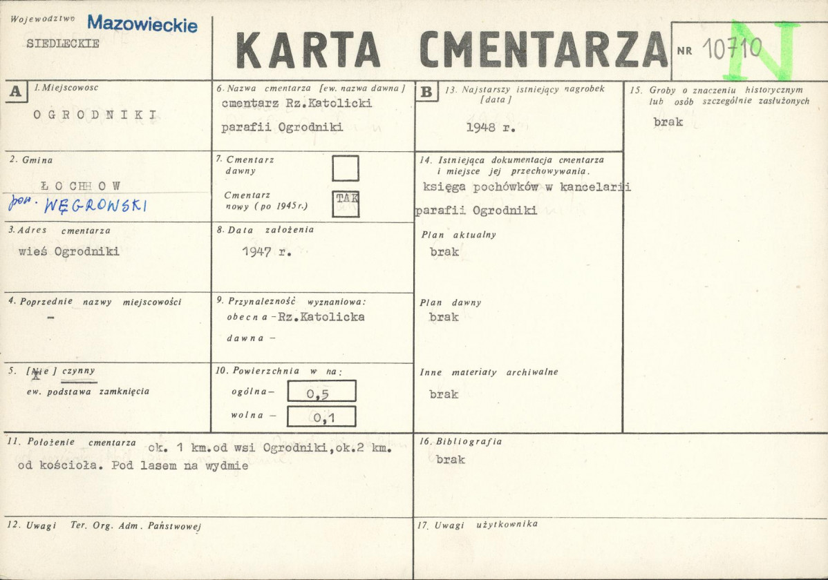 Karta cmentarza, skan nr 1