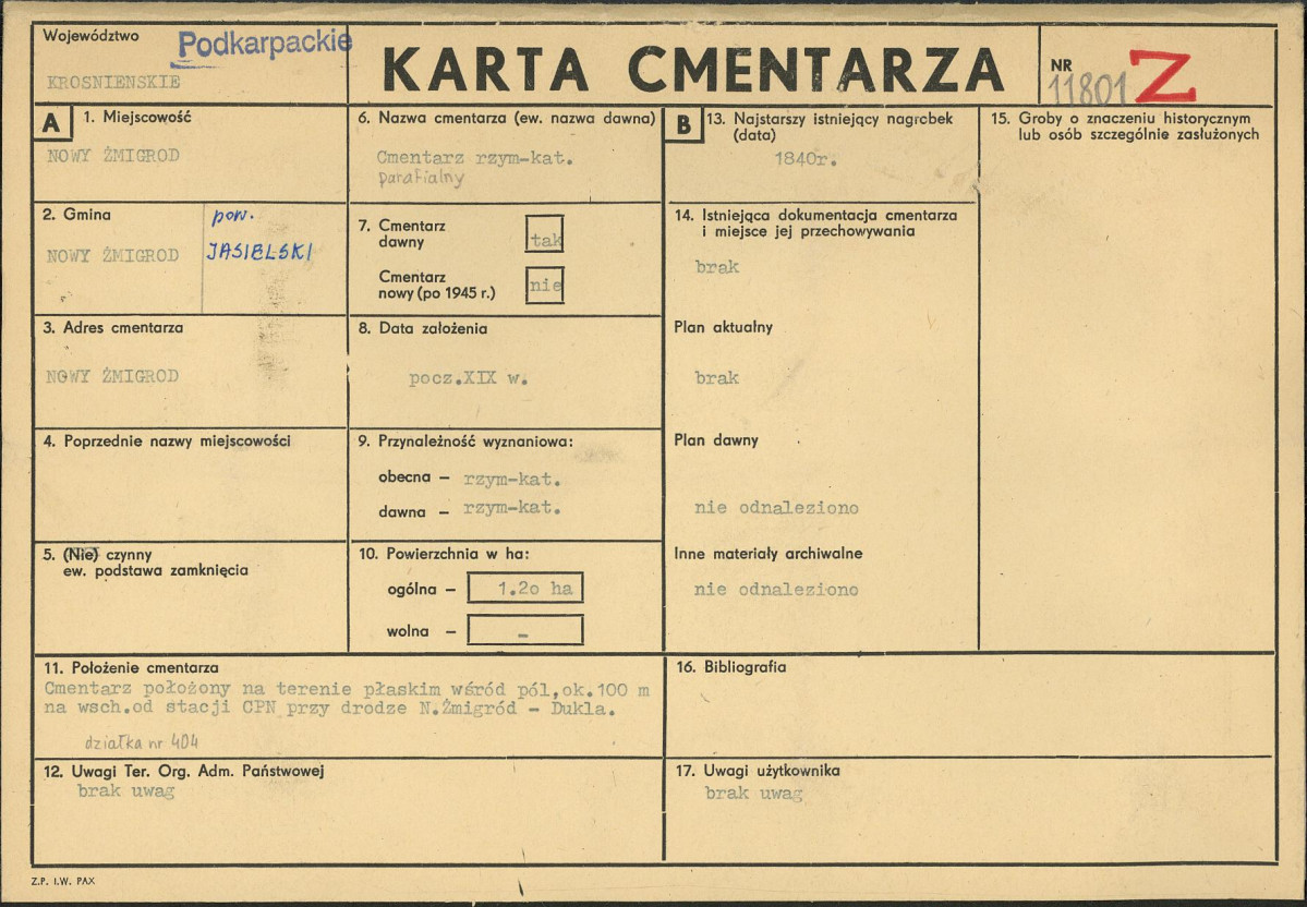 Karta cmentarza, skan nr 1