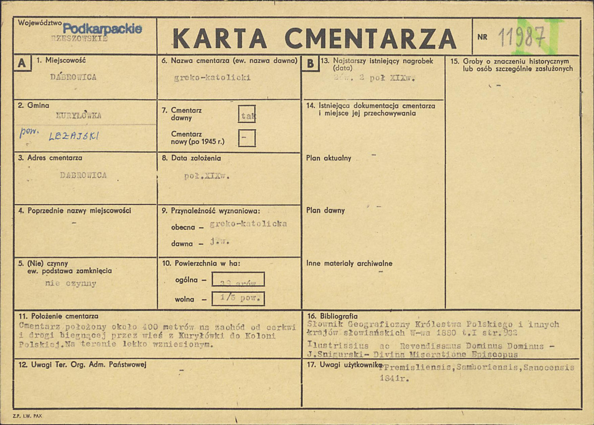 Karta cmentarza, skan nr 1