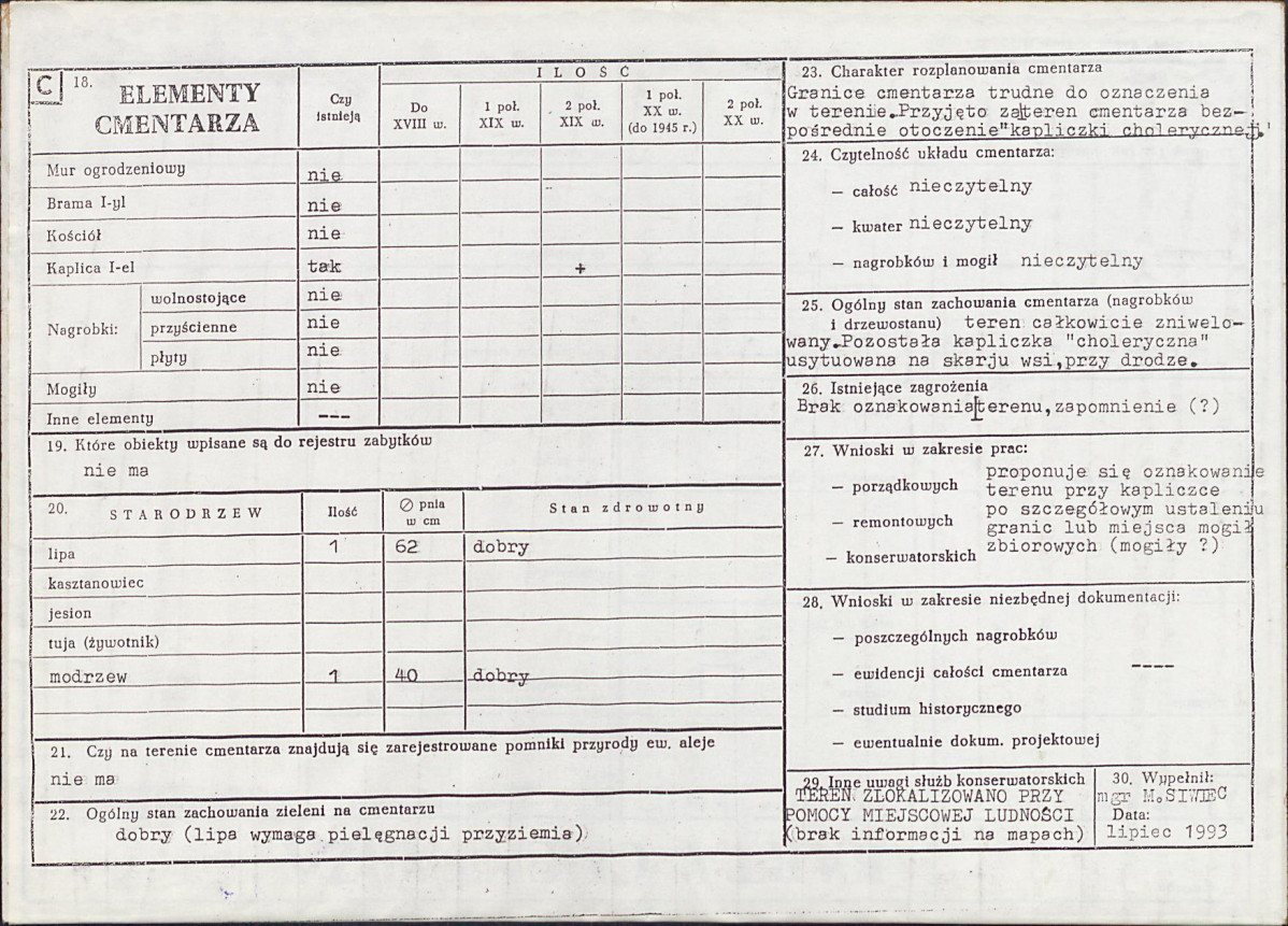 KC - Karta cmentarza, skan nr 2