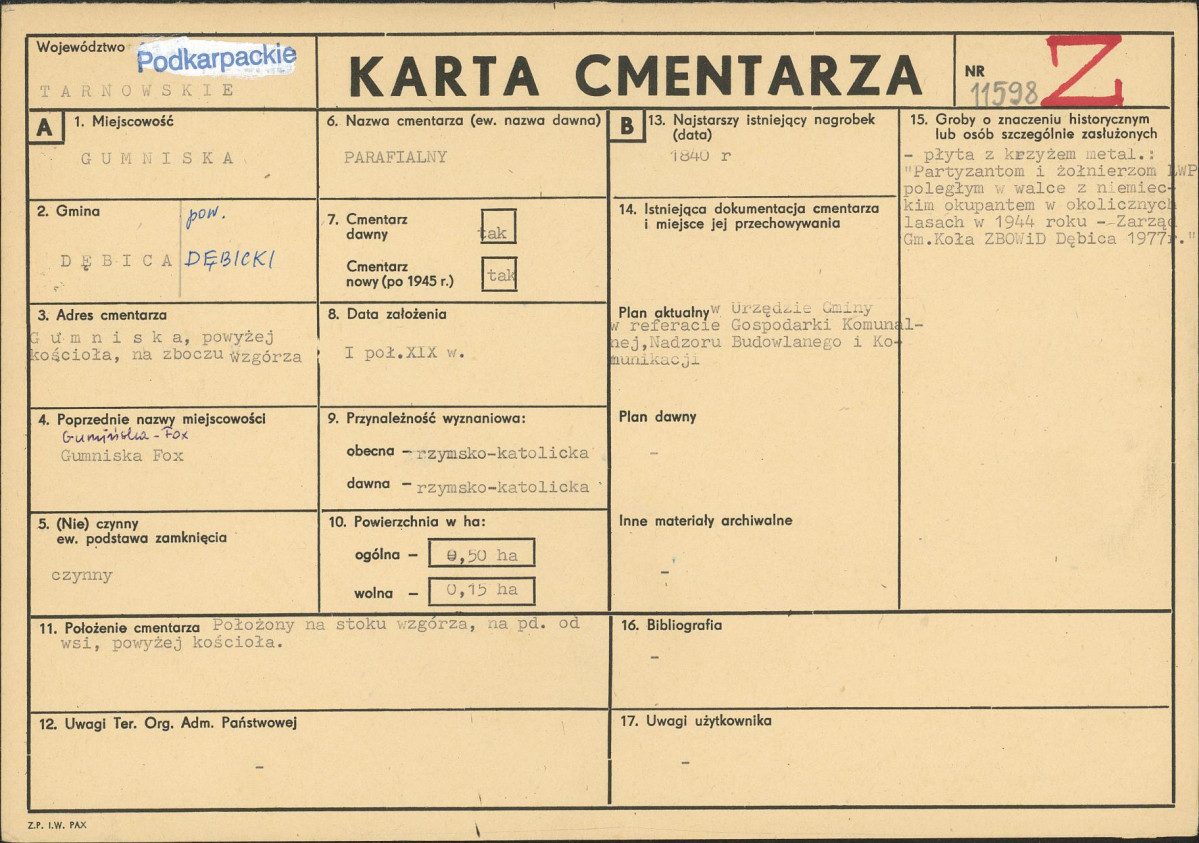 Karta cmentarza, skan nr 1