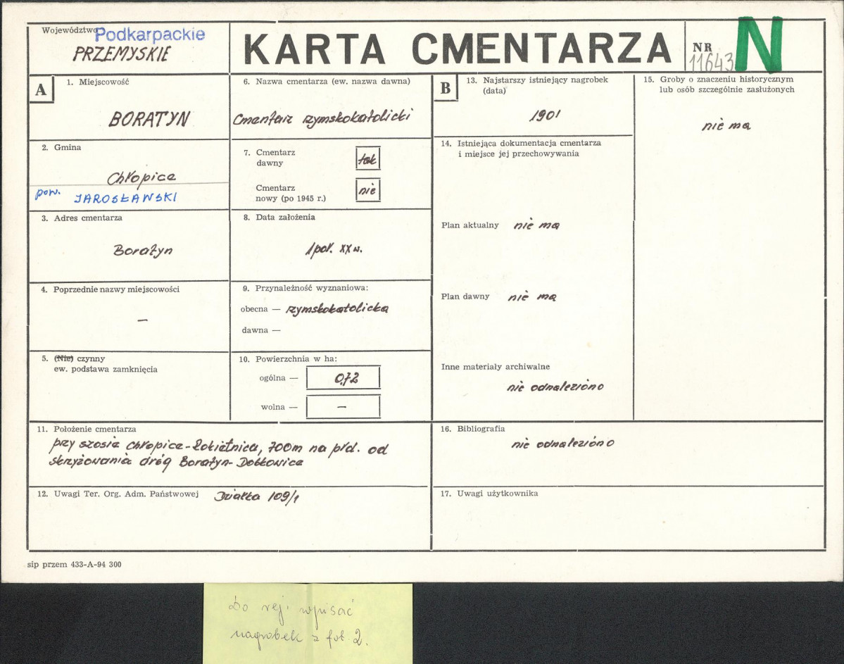 Karta cmentarza, skan nr 1
