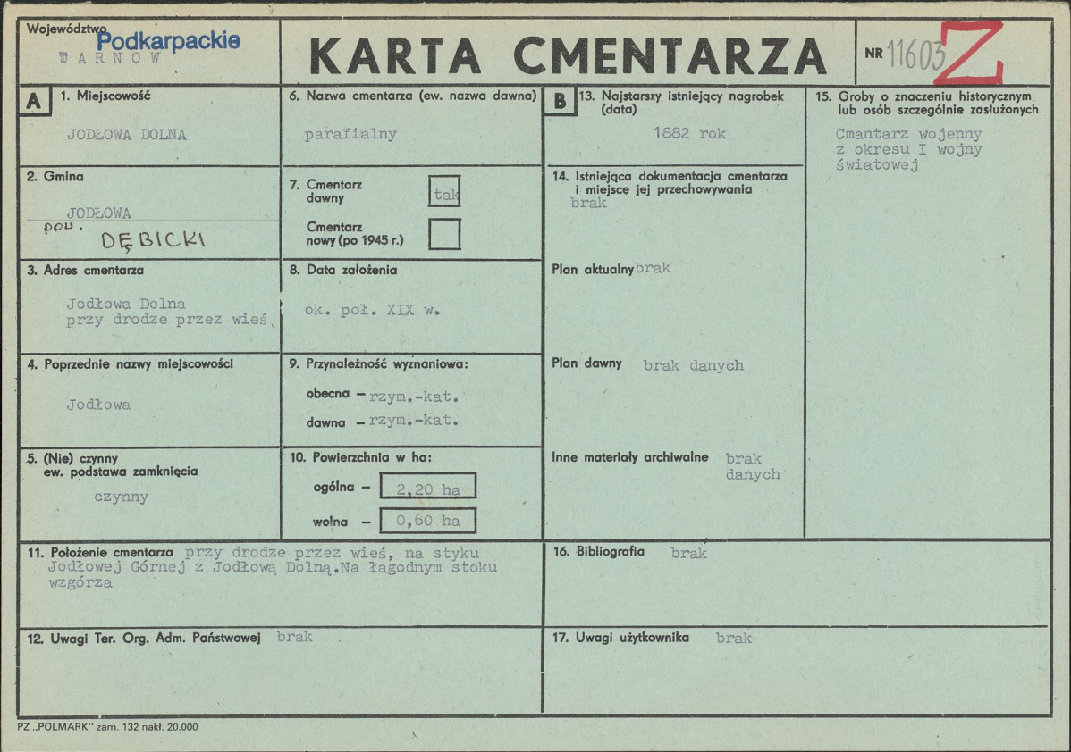 Karta cmentarza, skan nr 1