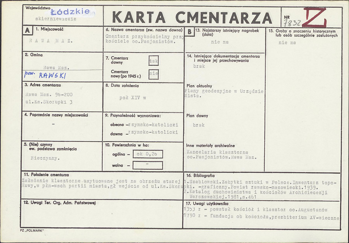 Karta cmentarza, skan nr 1