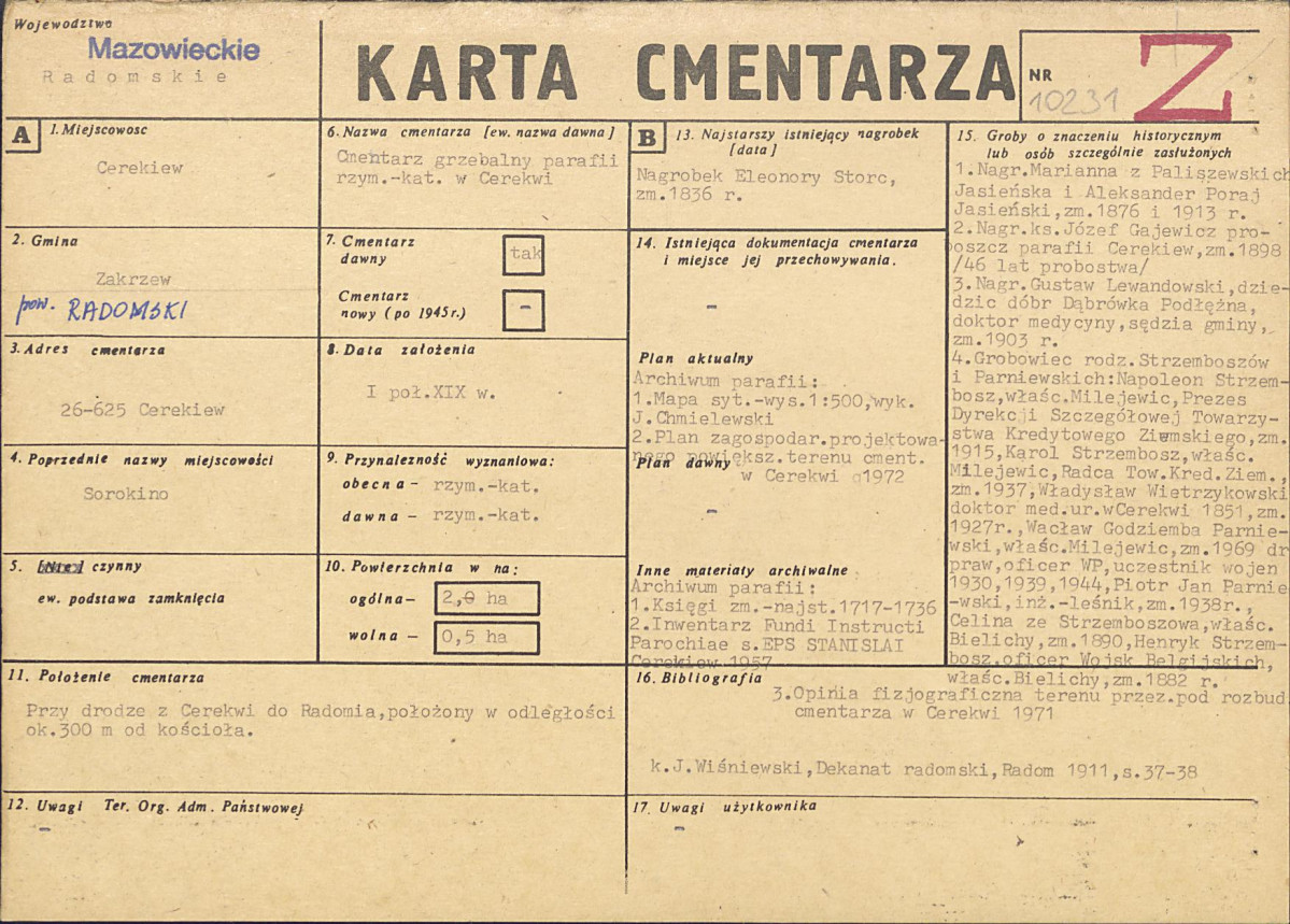 Karta cmentarza, skan nr 1