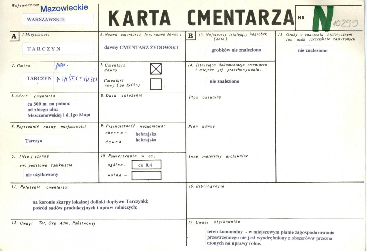 Karta cmentarza, skan nr 1