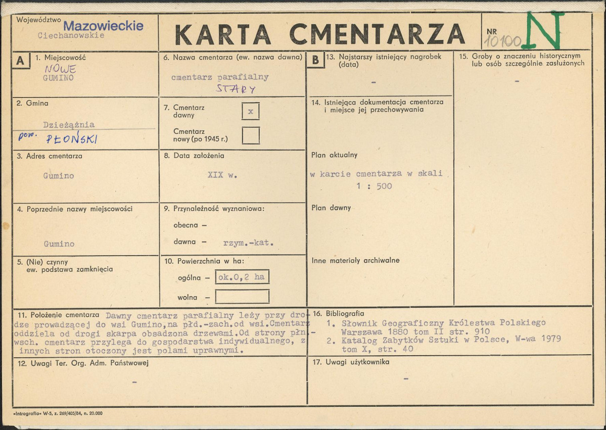 Karta cmentarza, skan nr 1