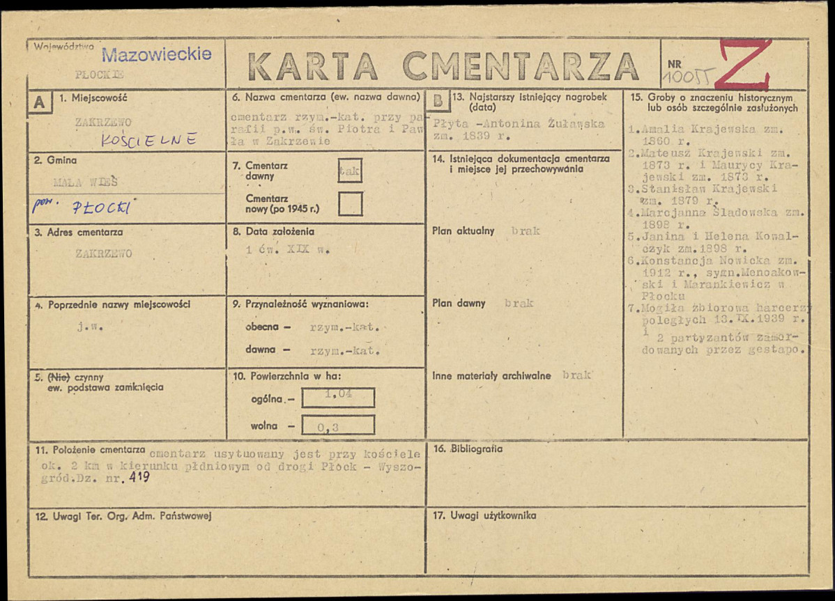 Karta cmentarza, skan nr 1