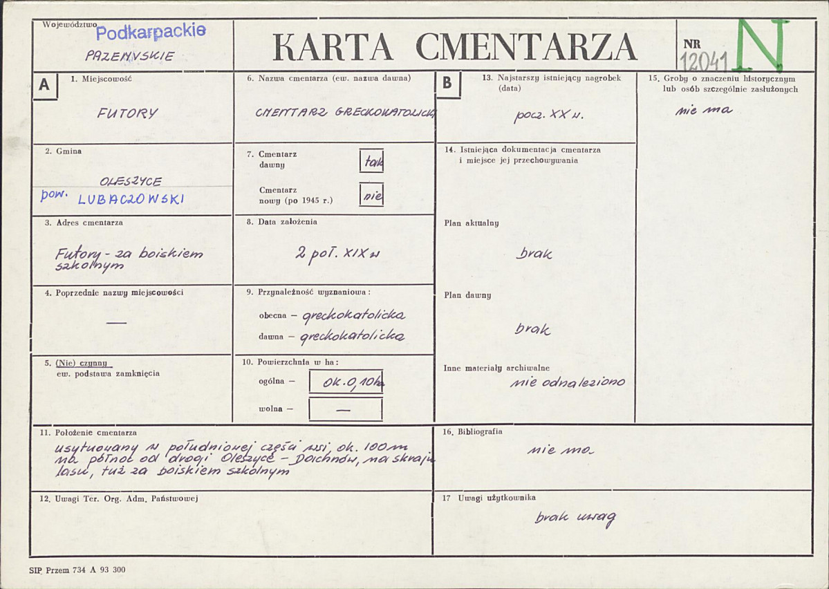 Karta cmentarza, skan nr 1