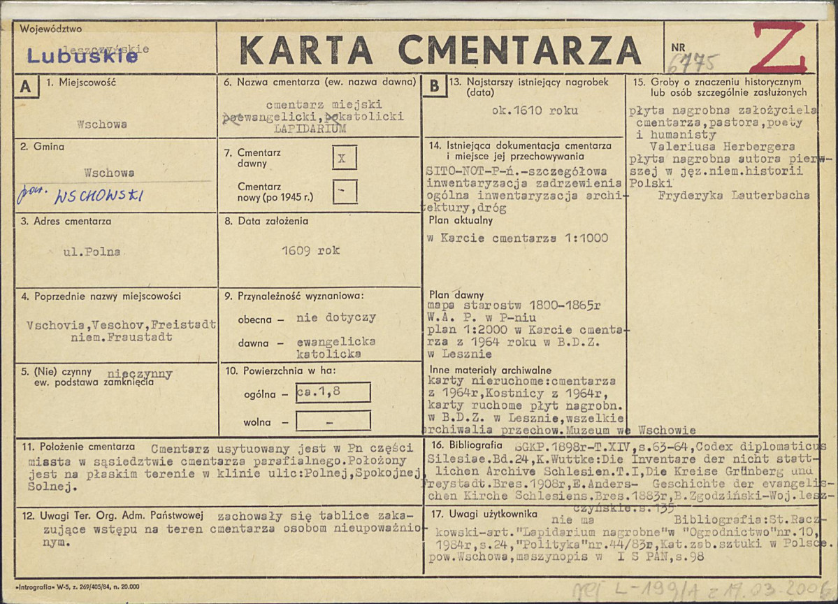 Karta cmentarza, skan nr 1