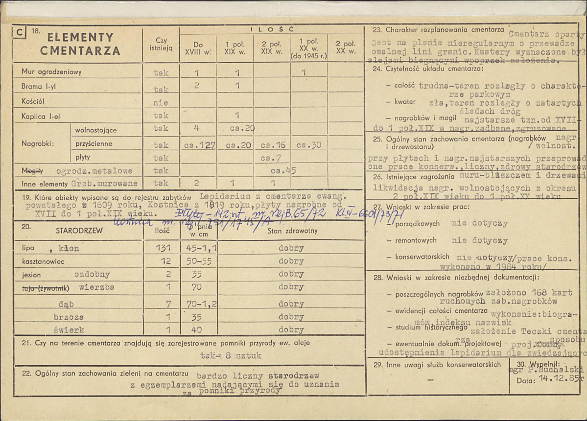 Karta cmentarza, skan nr 2