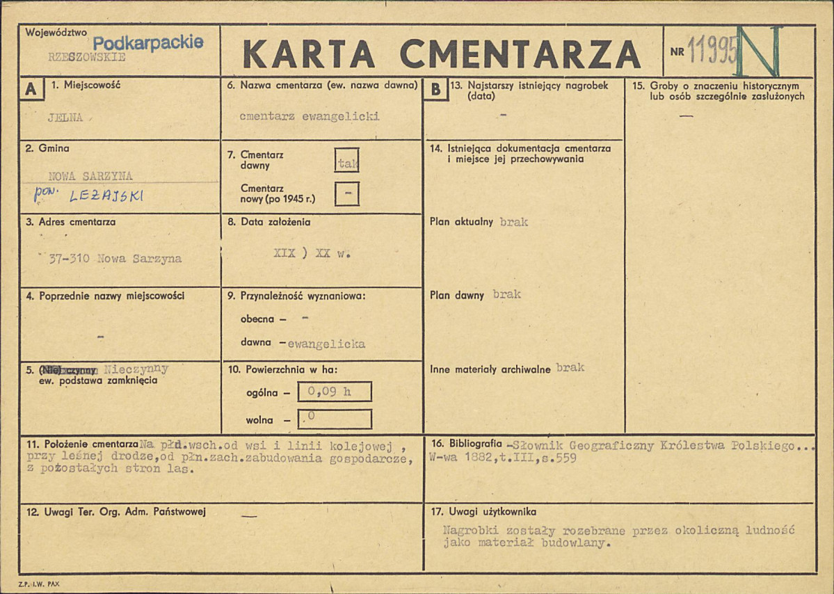 Karta cmentarza, skan nr 1