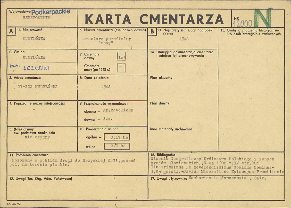 Karta cmentarza, skan nr 1