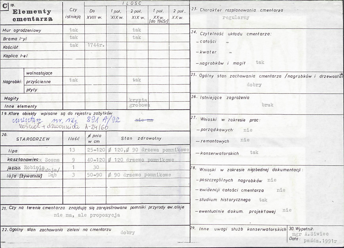 KC - Karta cmentarza, skan nr 2