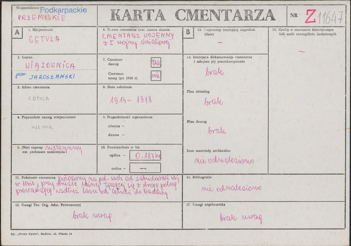 Karta cmentarza, skan nr 1