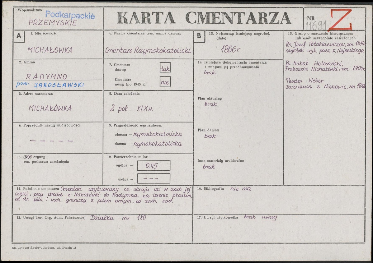 Karta cmentarza, skan nr 1
