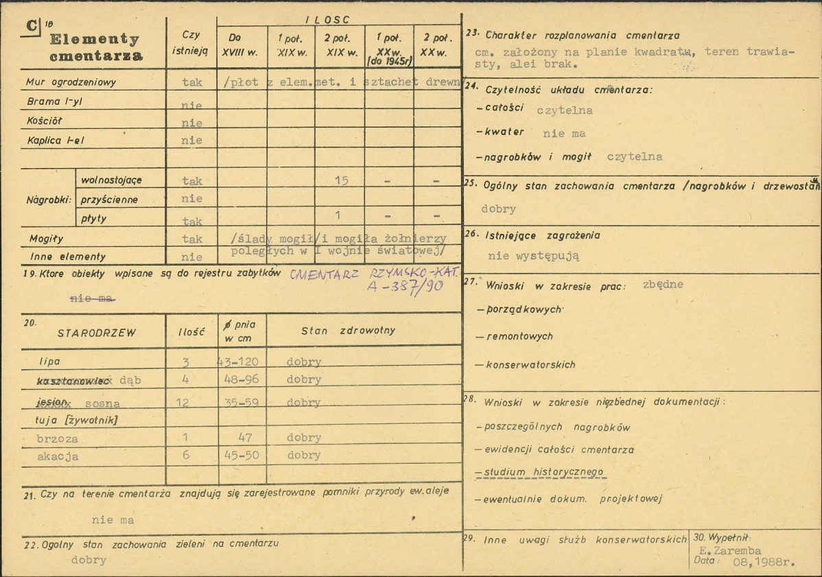 Karta cmentarza, skan nr 2