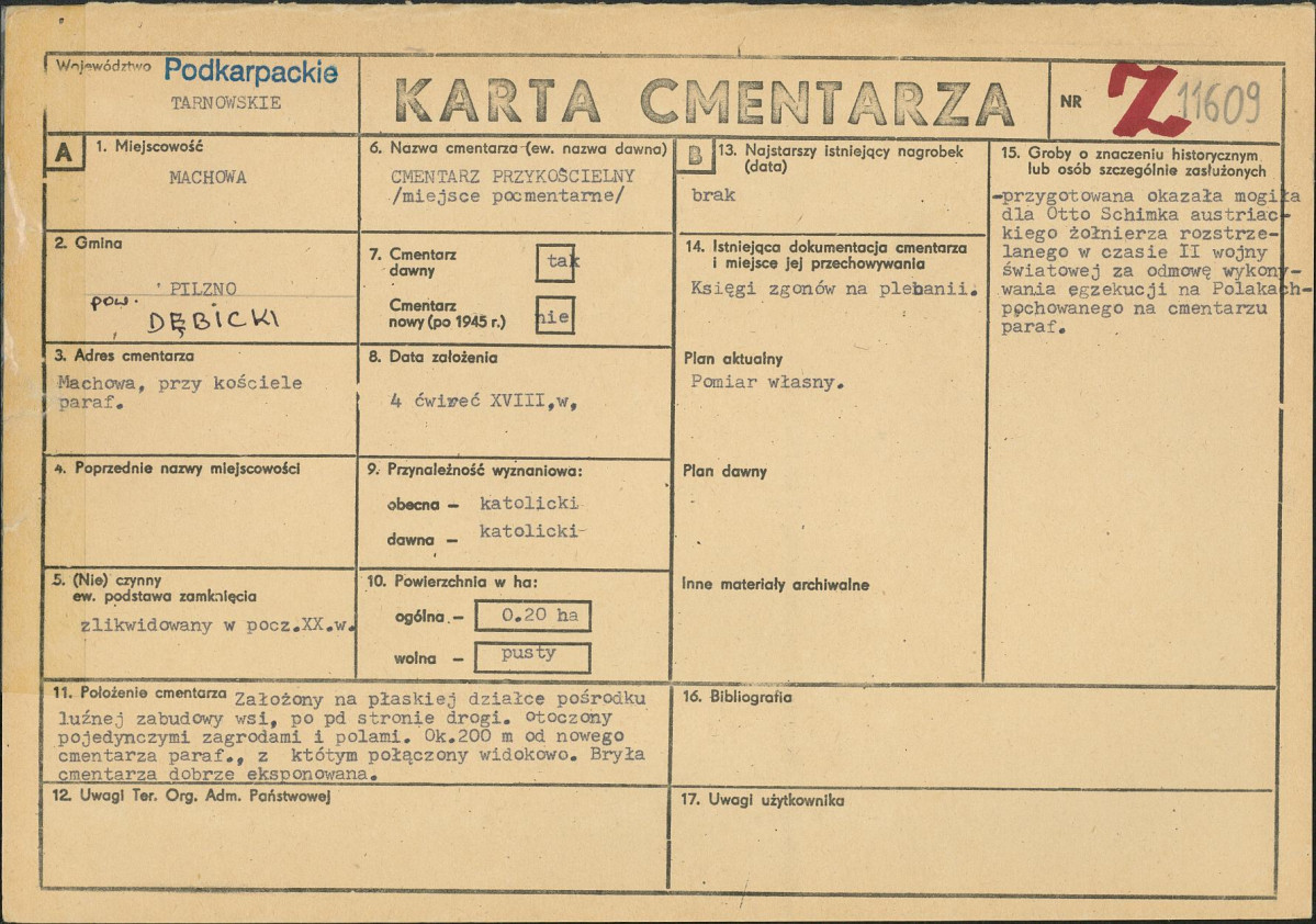 KC - Karta cmentarza, skan nr 1