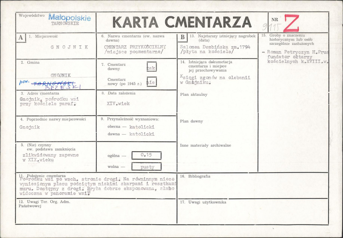 Karta cmentarza, skan nr 1