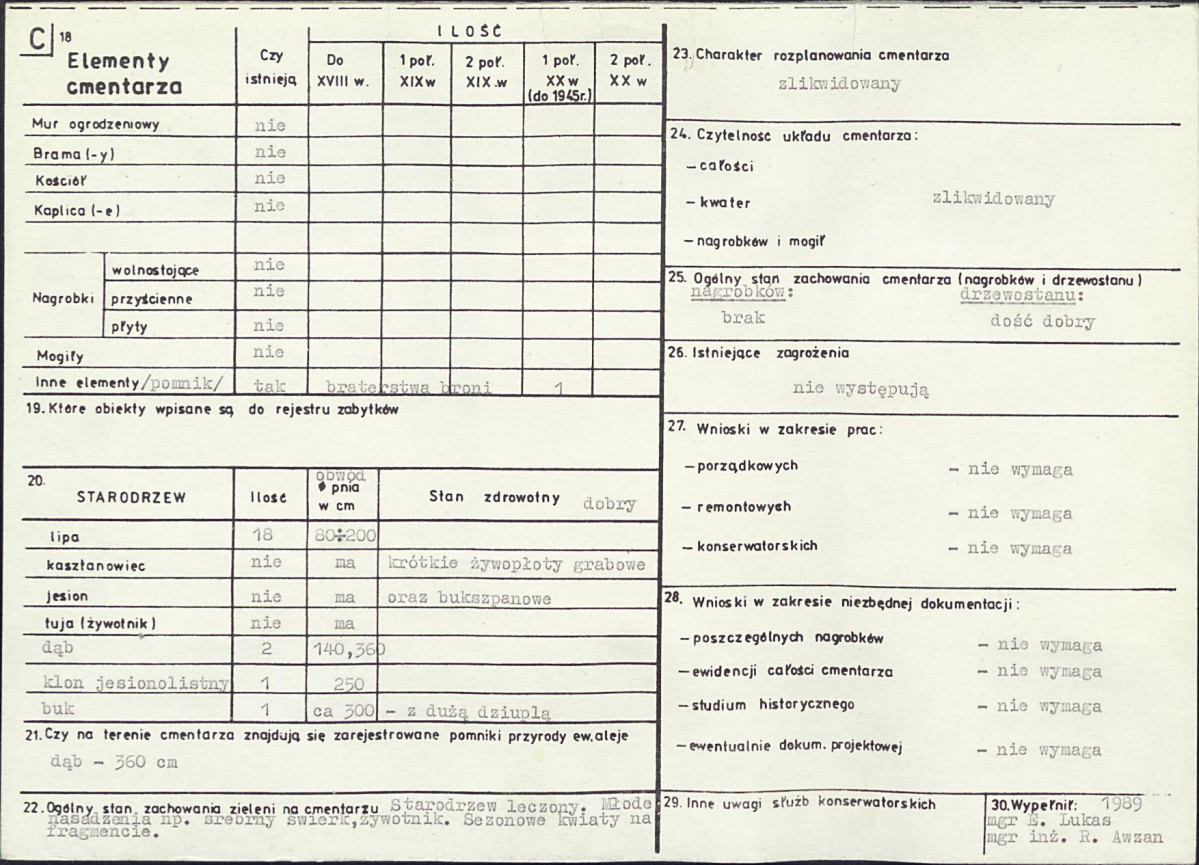 Karta cmentarza, skan nr 2