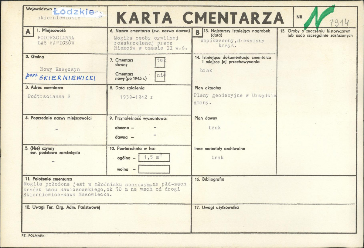 Karta cmentarza, skan nr 1