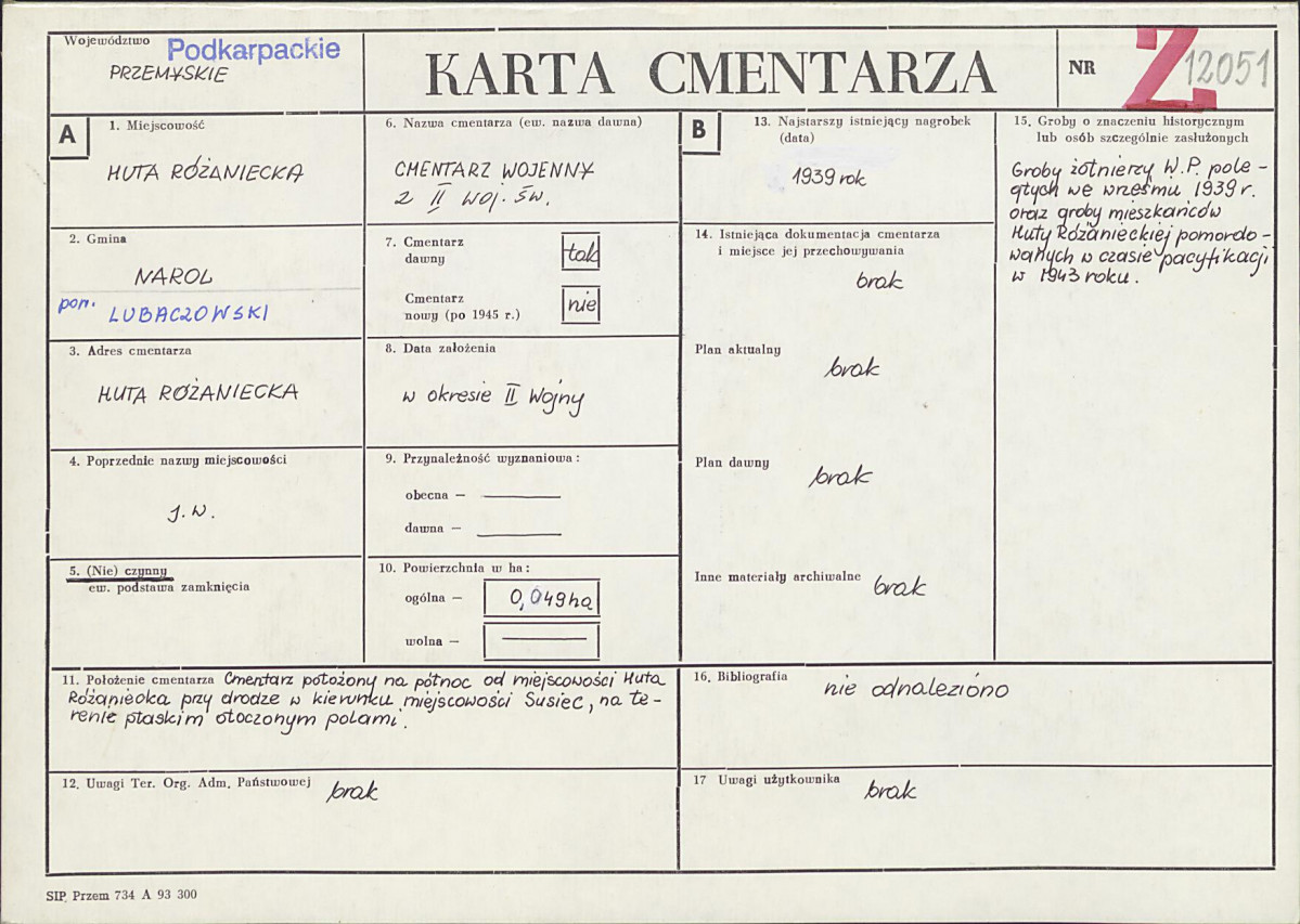 Karta cmentarza, skan nr 1