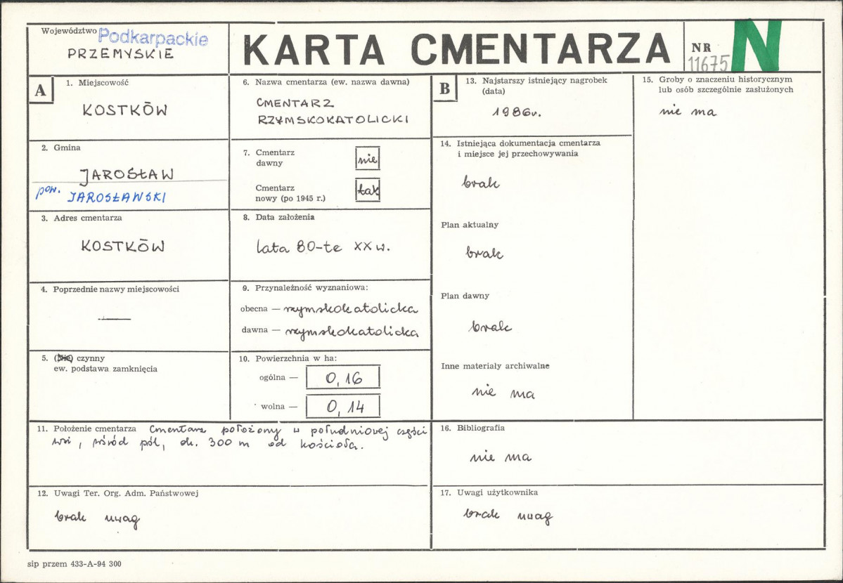 Karta cmentarza, skan nr 1