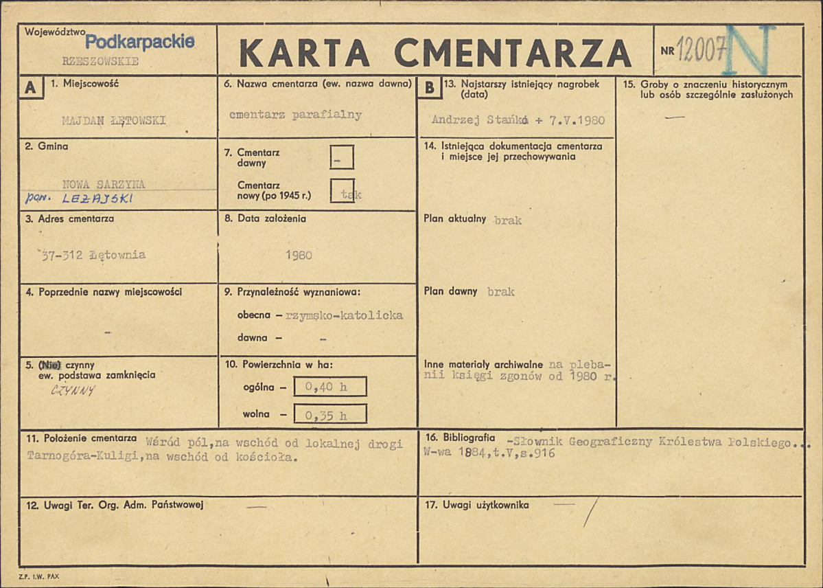 Karta cmentarza, skan nr 1