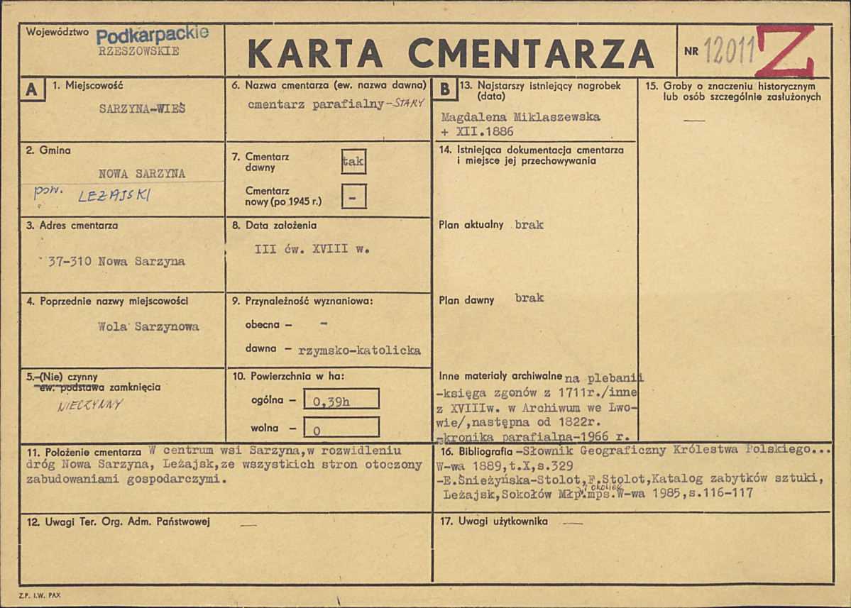Karta cmentarza, skan nr 1