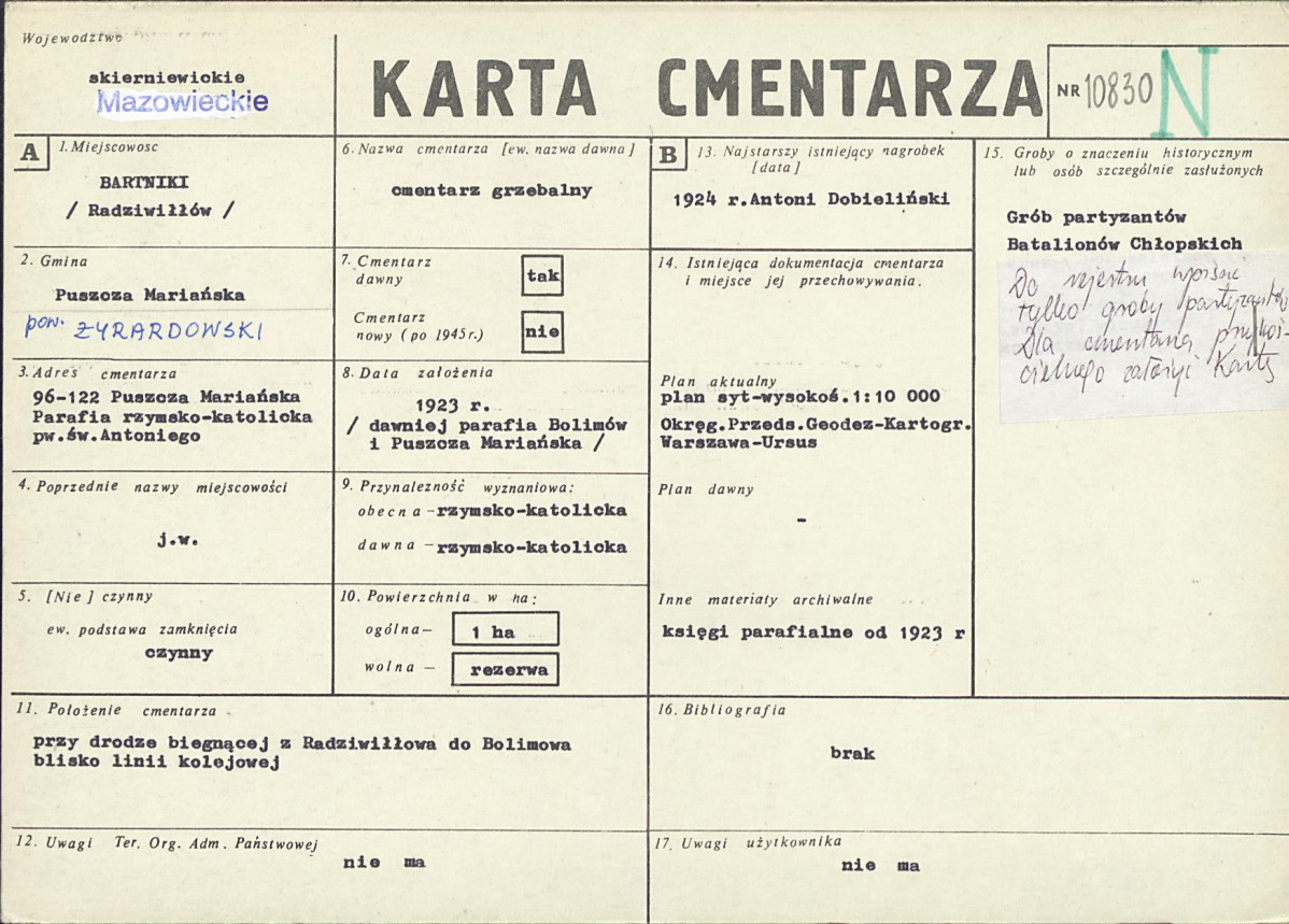Karta cmentarza, skan nr 1