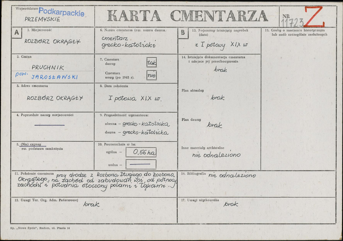 Karta cmentarza, skan nr 1