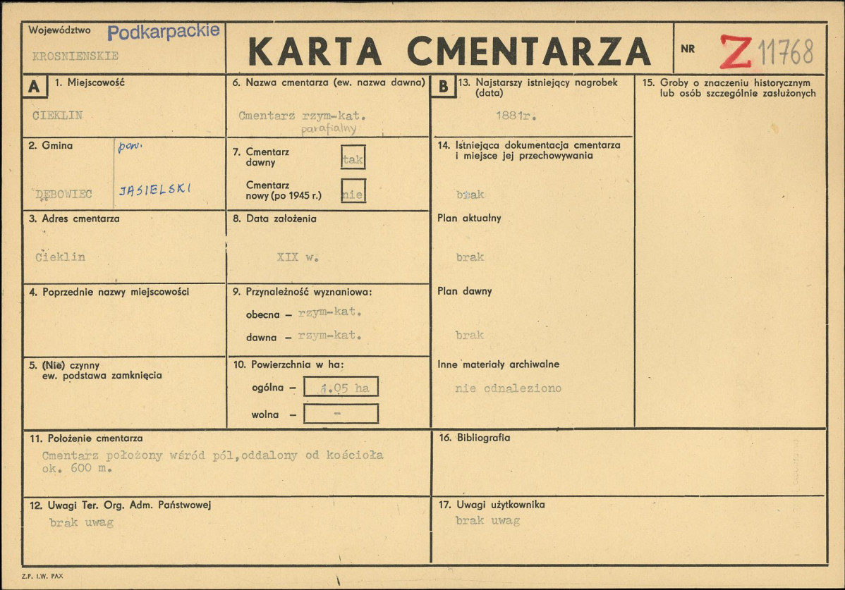 Karta cmentarza, skan nr 1