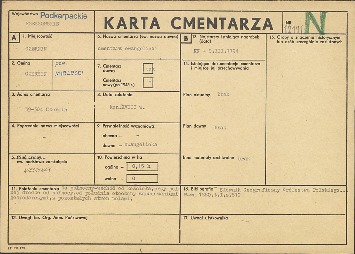 Karta cmentarza, skan nr 1