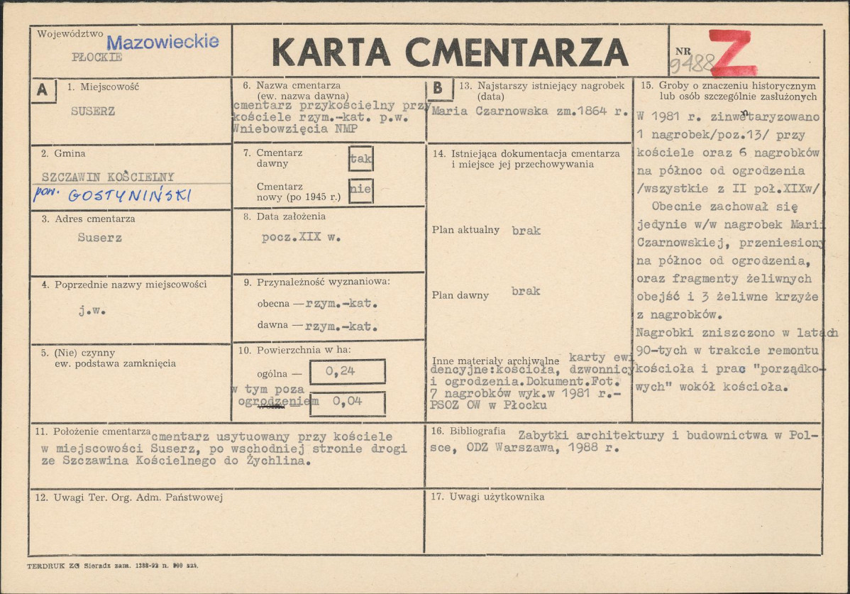 Karta cmentarza, skan nr 1