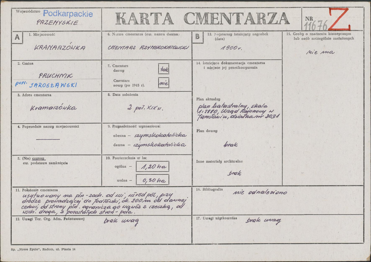 Karta cmentarza, skan nr 1