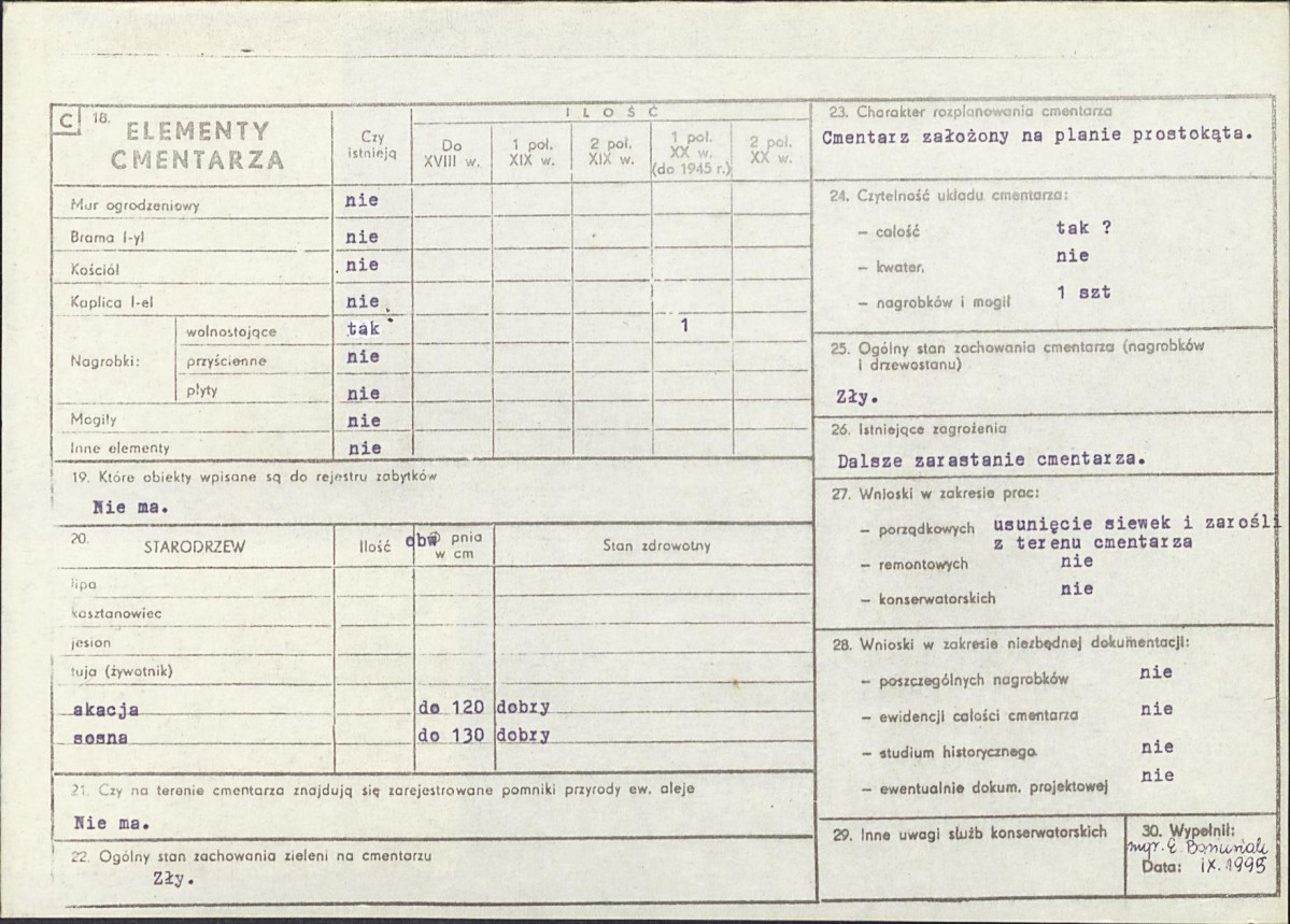 KC - Karta cmentarza, skan nr 2
