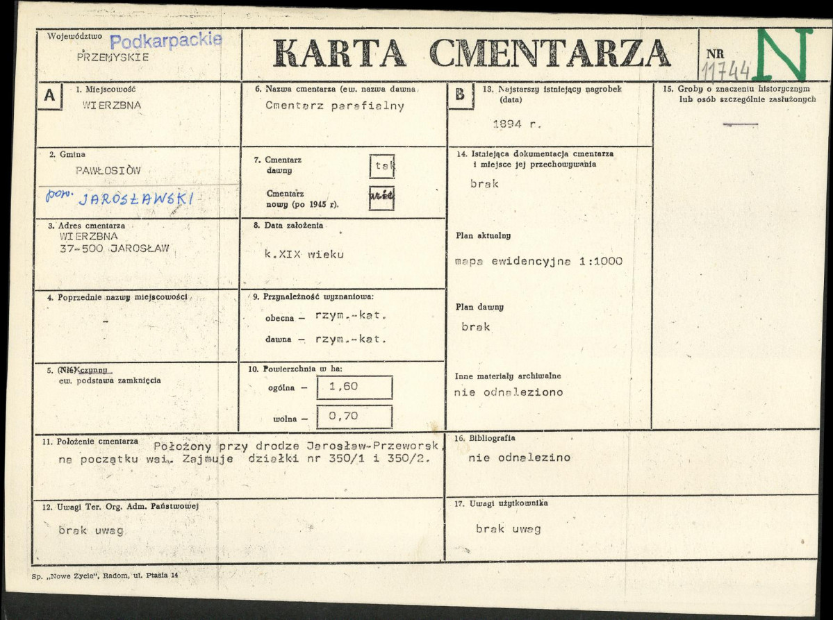 Karta cmentarza, skan nr 1