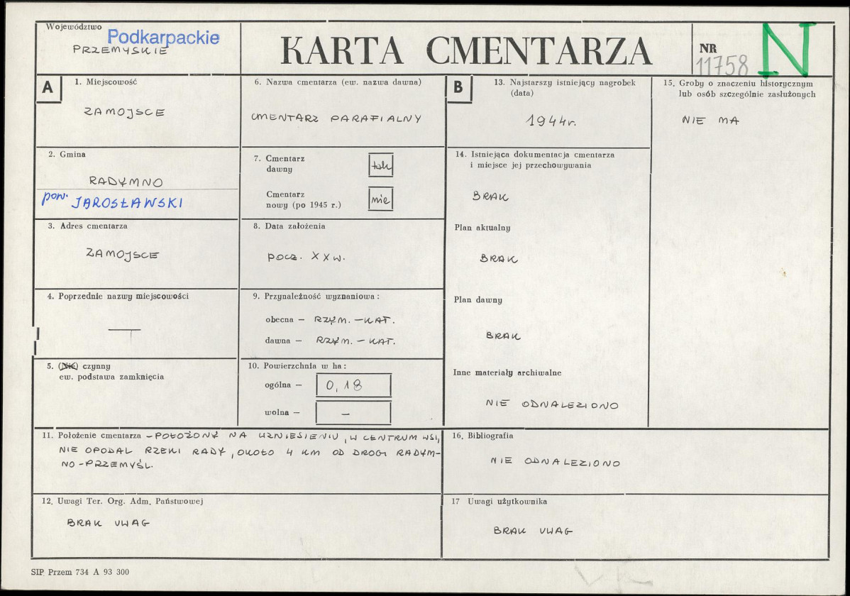 Karta cmentarza, skan nr 1
