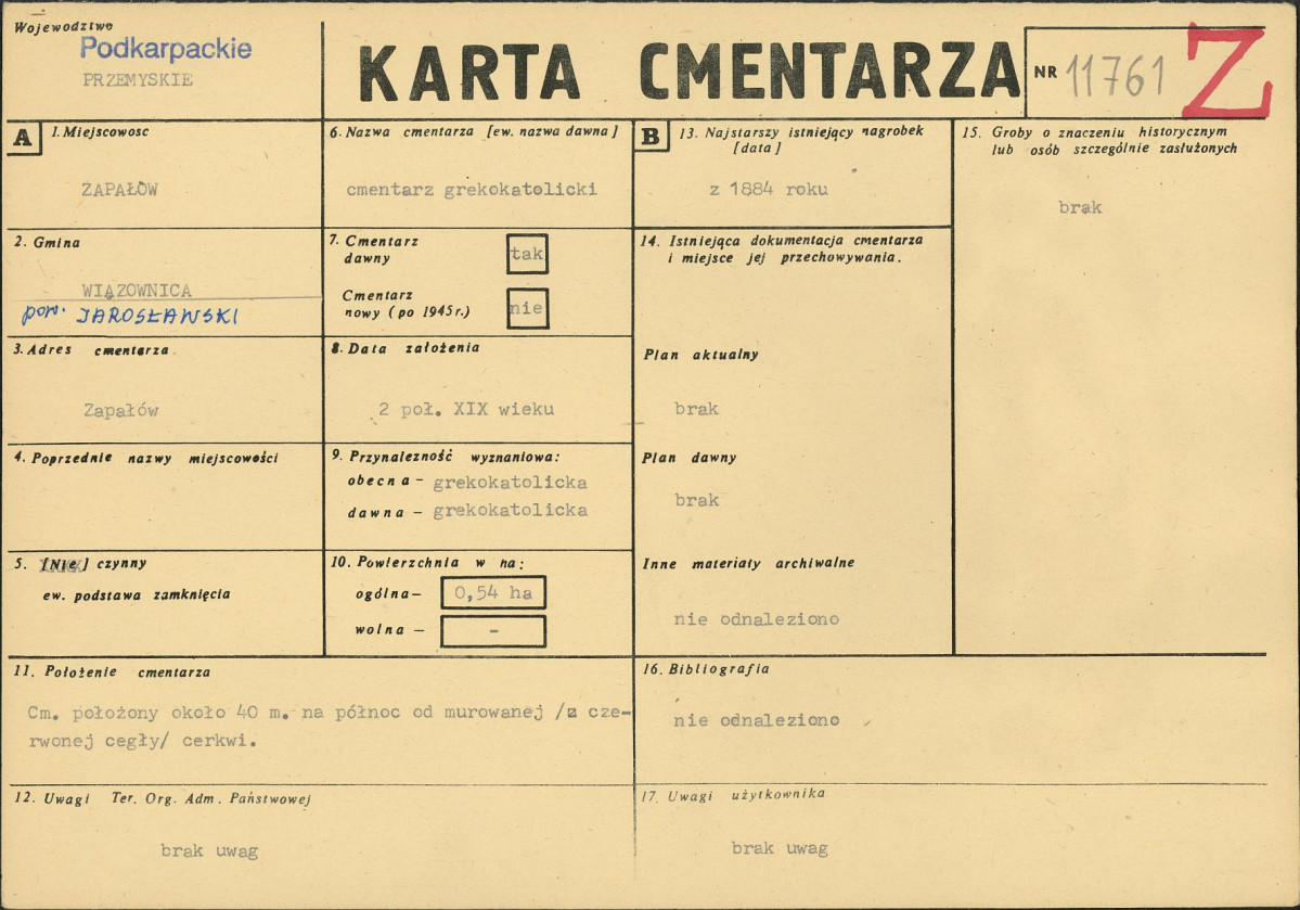 Karta cmentarza, skan nr 1