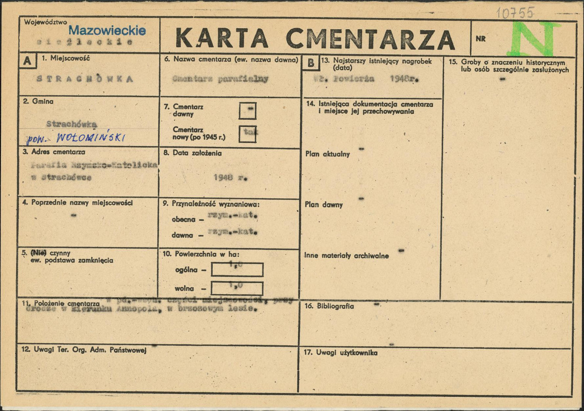 Karta cmentarza, skan nr 1